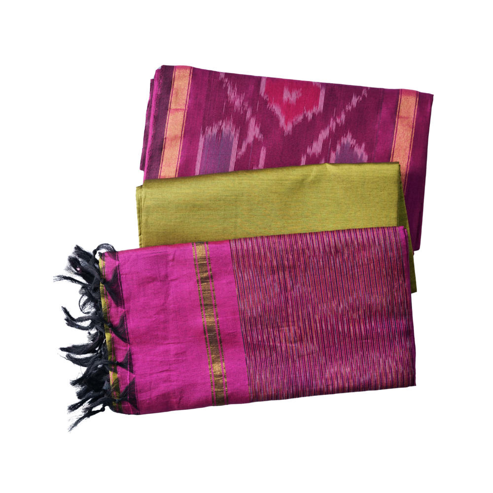 Handcrafted Mercerized Dress Material Ikat Inspired Set