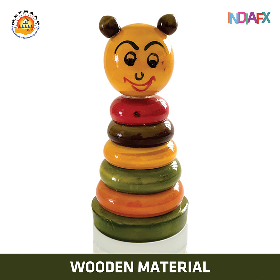 Etikoppaka Wooden Rainbow Stacking Rings Game Handmade By APMEPMA