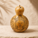 Handcrafted Bottle Gourd Lamp Buddha Art Natural Decor Light