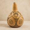Natural Bottle Gourd Lamp Hand-Carved Circular Motif Light