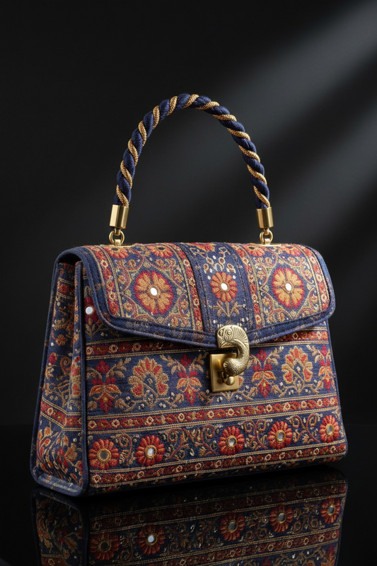 Handcrafted Fabric Handbag Stylish Ethnic Carry