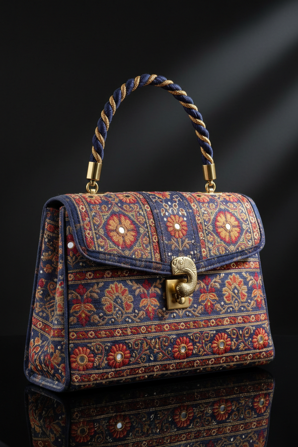 Handcrafted Fabric Handbag Stylish Ethnic Carry