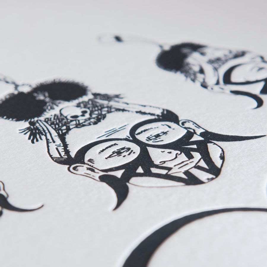 Monkey Skull Tattoo - Art Print (Mono Welter)