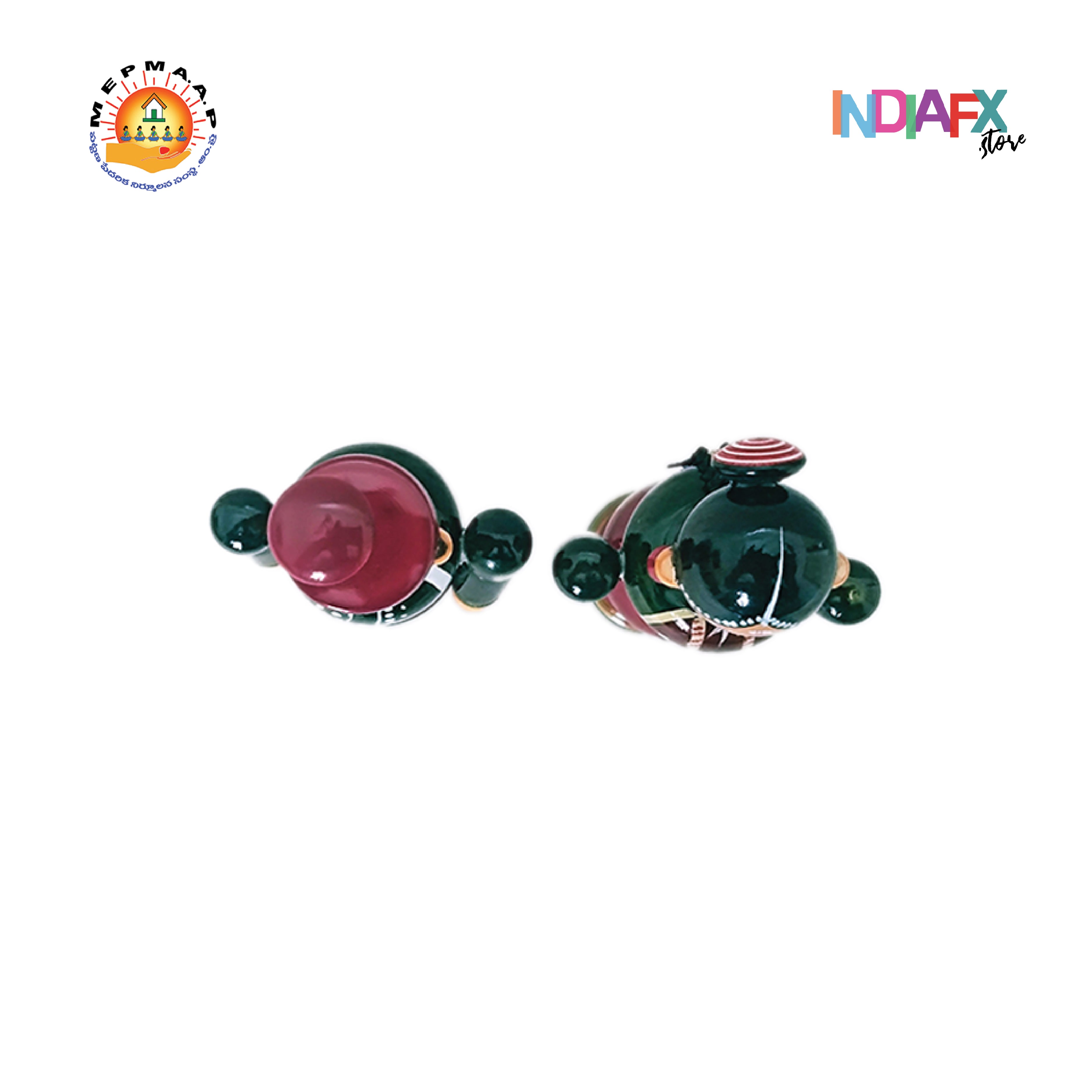 This round edge Bride-Groom Kum Kum Holder  is Made by women Artisan of AP